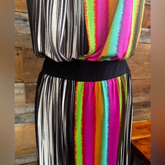 Maggy London Rainbow Surplice Midi Dress - Picture 7 of 16